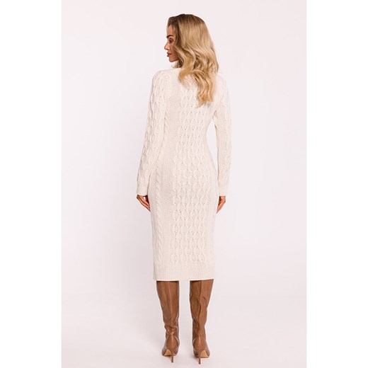 made of emotion Sukienka dzianinowa w kolorze kremowym onesize promocja Limango Polska