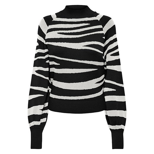 Sweter damski ONLY wielokolorowy w paski casual z okrągłym dekoltem 