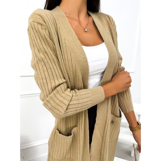 Sweter damski beżowy Modnakiecka.pl casual 