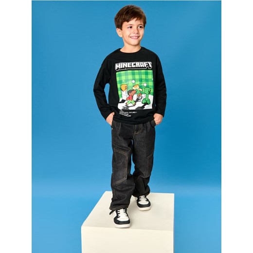 Sinsay - Koszulka z długimi rękawami Minecraft - czarny ze sklepu Sinsay w kategorii T-shirty chłopięce - zdjęcie 176327869