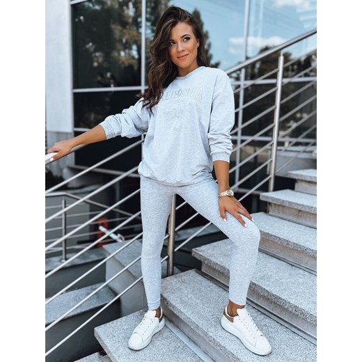 Legginsy damskie CALIFORNIA TEAM szare Dstreet UY1708 ze sklepu DSTREET.PL w kategorii Spodnie damskie - zdjęcie 176328016