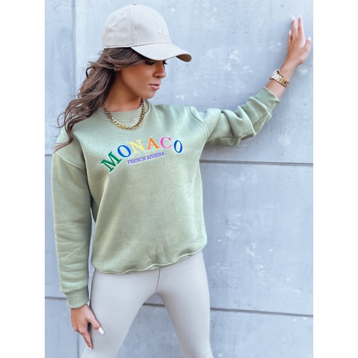 Bluza damska oversize MONACO ciemnozielona Dstreet BY1233 ze sklepu DSTREET.PL w kategorii Bluzy damskie - zdjęcie 176328035
