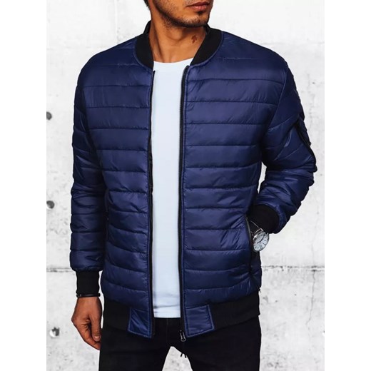 Kurtka męska pikowana bomber jacket granatowa Dstreet TX4419 ze sklepu DSTREET.PL w kategorii Kurtki męskie - zdjęcie 176328228