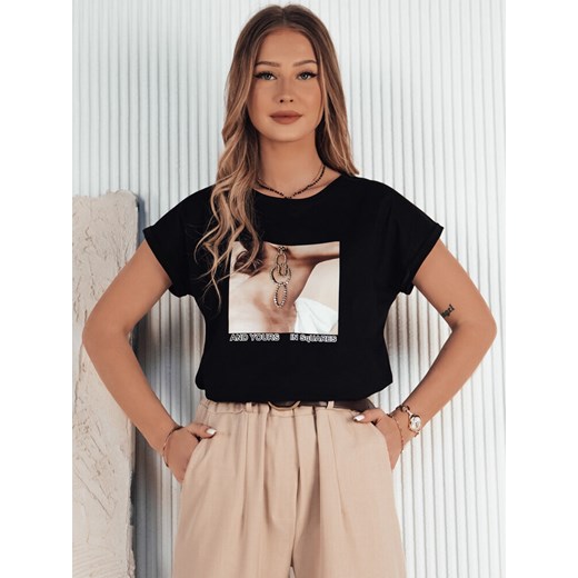 T-shirt damski FALCI czarny Dstreet RY2397 ze sklepu DSTREET.PL w kategorii Bluzki damskie - zdjęcie 176328257