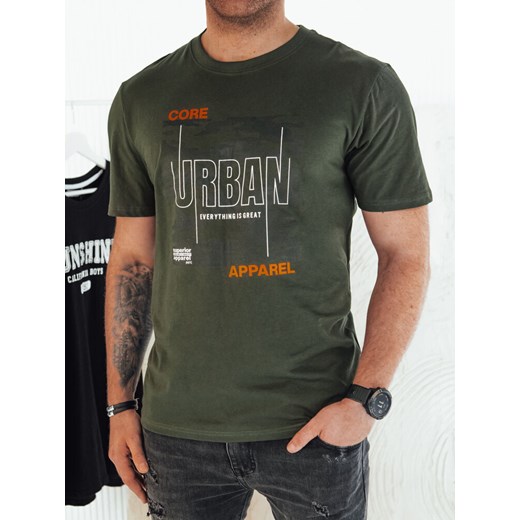 Koszulka męska z nadrukiem zielona Dstreet RX5456 ze sklepu DSTREET.PL w kategorii T-shirty męskie - zdjęcie 176328259