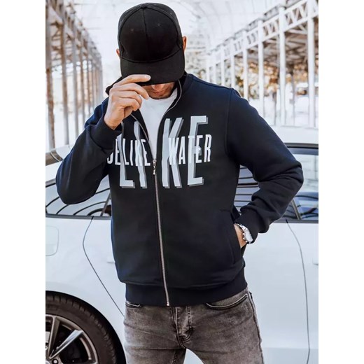 Bluza męska rozpinana z nadrukiem granatowa Dstreet BX5412 ze sklepu DSTREET.PL w kategorii Bluzy męskie - zdjęcie 176328305