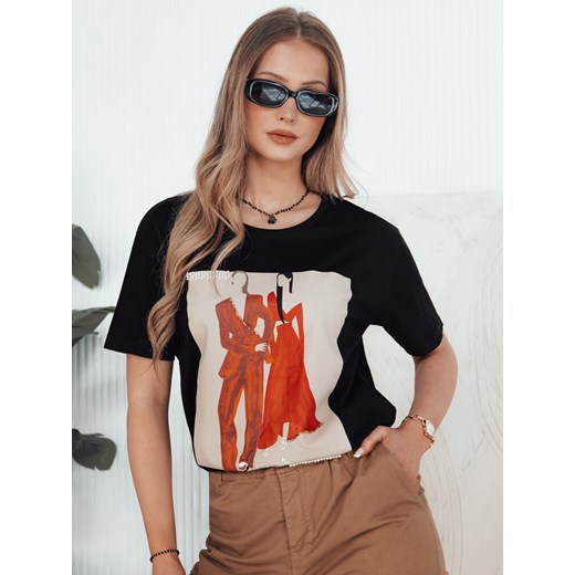 T-shirt damski COMDI czarny Dstreet RY2583 ze sklepu DSTREET.PL w kategorii Bluzki damskie - zdjęcie 176328479