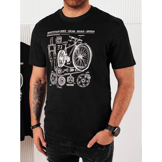 Koszulka męska z nadrukiem czarna Dstreet RX5394 ze sklepu DSTREET.PL w kategorii T-shirty męskie - zdjęcie 176328525