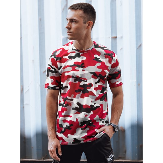 Koszulka męska camouflage czerwona Dstreet RX5588 ze sklepu DSTREET.PL w kategorii T-shirty męskie - zdjęcie 176328678