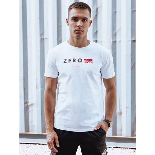 T-shirt męski z nadrukiem biały Dstreet RX5607 ze sklepu DSTREET.PL w kategorii T-shirty męskie - zdjęcie 176328818