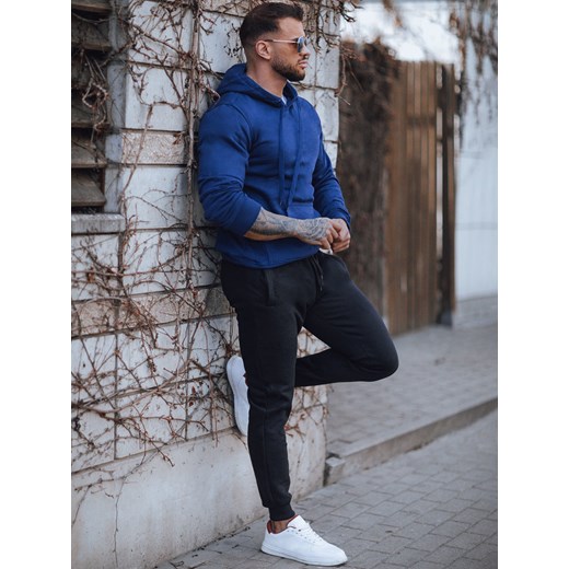Dres męski niebiesko-czarny Dstreet AX0742 ze sklepu DSTREET.PL w kategorii Dresy męskie - zdjęcie 176328895
