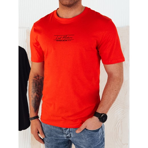 Koszulka męska z nadrukiem pomarańczowa Dstreet RX5473 ze sklepu DSTREET.PL w kategorii T-shirty męskie - zdjęcie 176329109