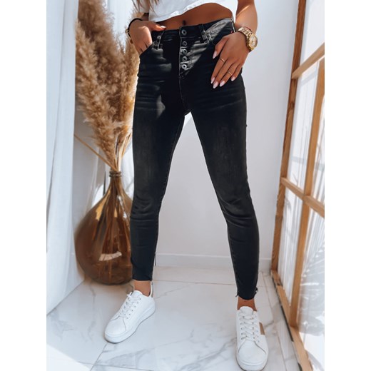 Jeansy damskie KAMELIA czarne Dstreet UY1381 ze sklepu DSTREET.PL w kategorii Jeansy damskie - zdjęcie 176329205