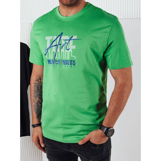 Koszulka męska z nadrukiem zielona Dstreet RX5393 ze sklepu DSTREET.PL w kategorii T-shirty męskie - zdjęcie 176329809