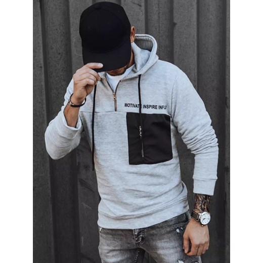 Bluza męska szara Dstreet BX5465 ze sklepu DSTREET.PL w kategorii Bluzy męskie - zdjęcie 176329897