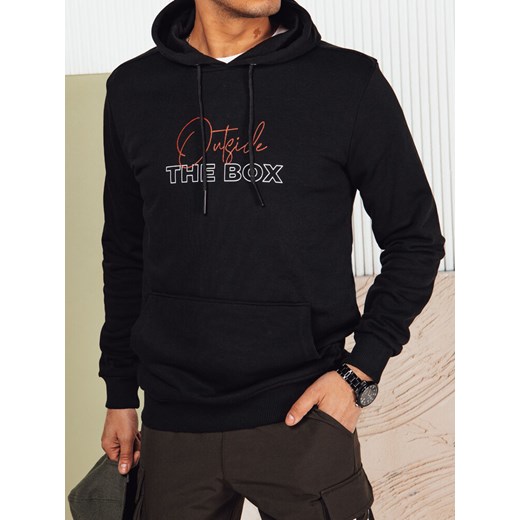 Bluza męska z kapturem czarna Dstreet BX5715 ze sklepu DSTREET.PL w kategorii Bluzy męskie - zdjęcie 176330049