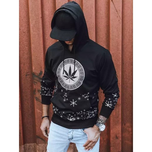 Bluza męska z nadrukiem czarna Dstreet BX5326 ze sklepu DSTREET.PL w kategorii Bluzy męskie - zdjęcie 176330088