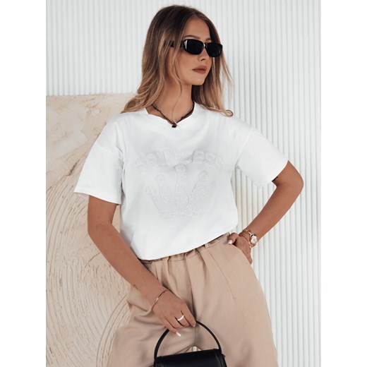 T-shirt damski PRINCY biały Dstreet RY2391 ze sklepu DSTREET.PL w kategorii Bluzki damskie - zdjęcie 176330098