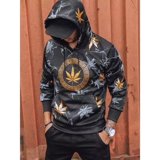 Bluza męska z nadrukiem czarna Dstreet BX5320 Dstreet XXL DSTREET.PL