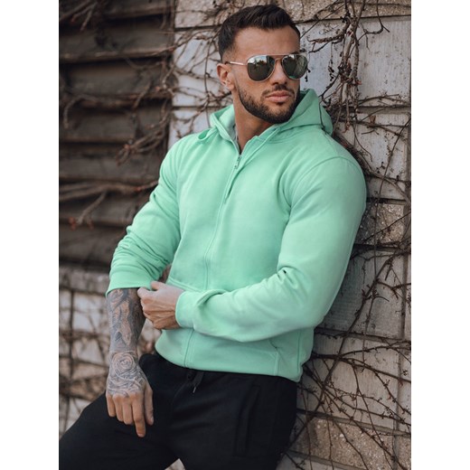 Bluza męska z kapturem miętowa Dstreet BX5231z ze sklepu DSTREET.PL w kategorii Bluzy męskie - zdjęcie 176330278
