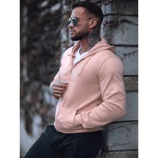 Bluza męska z kapturem różowa Dstreet BX4834z ze sklepu DSTREET.PL w kategorii Bluzy męskie - zdjęcie 176330295