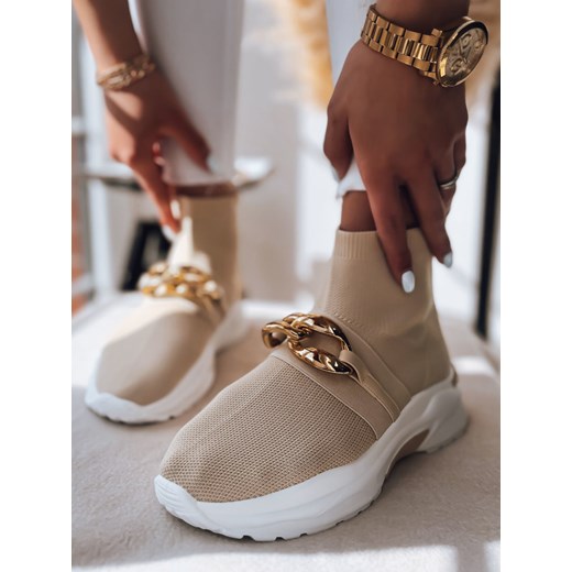 Buty damskie ELISA beżowe Dstreet ZY0280 ze sklepu DSTREET.PL w kategorii Buty sportowe damskie - zdjęcie 176330318
