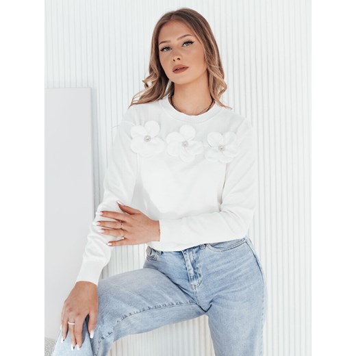 Sweter damski SOITE biały Dstreet MY2292 ze sklepu DSTREET.PL w kategorii Swetry damskie - zdjęcie 176330539