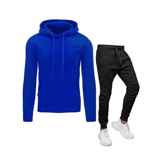 Dres męski niebiesko-czarny Dstreet AX0629z ze sklepu DSTREET.PL w kategorii Dresy męskie - zdjęcie 176330695