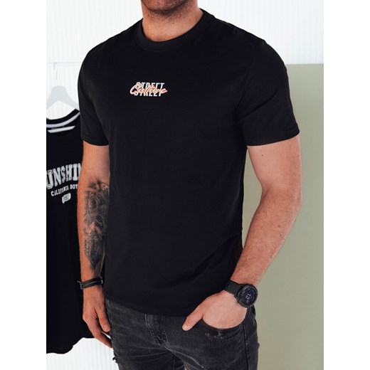 Koszulka męska z nadrukiem czarna Dstreet RX5422 ze sklepu DSTREET.PL w kategorii T-shirty męskie - zdjęcie 176330749
