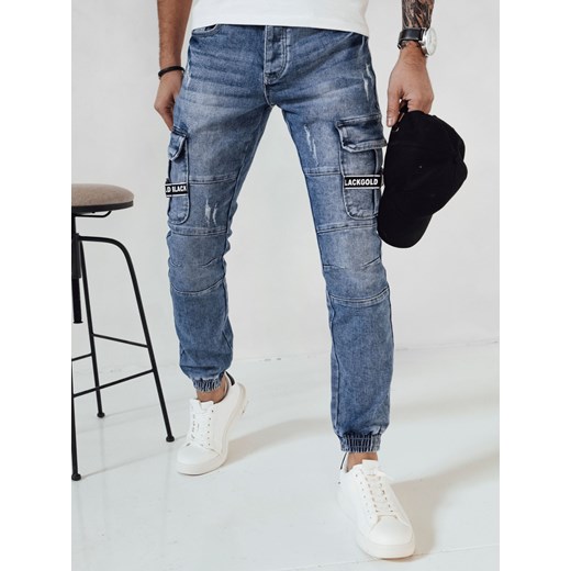 Spodnie męskie jeansowe joggery jasnoniebieskie Dstreet UX4147 ze sklepu DSTREET.PL w kategorii Jeansy męskie - zdjęcie 176330785