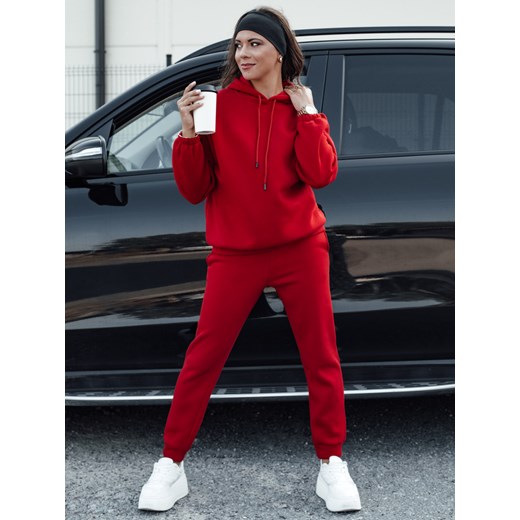 Komplet damski dresowy KSENIIA PREMIUM czerwony Dstreet AY1096 ze sklepu DSTREET.PL w kategorii Komplety i garnitury damskie - zdjęcie 176330896