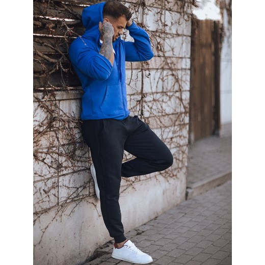 Dres męski niebiesko-czarny Dstreet AX0751 ze sklepu DSTREET.PL w kategorii Dresy męskie - zdjęcie 176330946