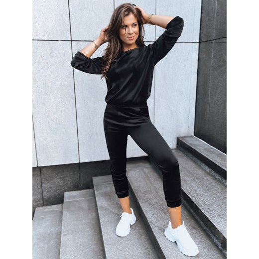 Damski dres welurowy VELVET HARMONY czarny Dstreet AY0879 ze sklepu DSTREET.PL w kategorii Dresy damskie - zdjęcie 176331057