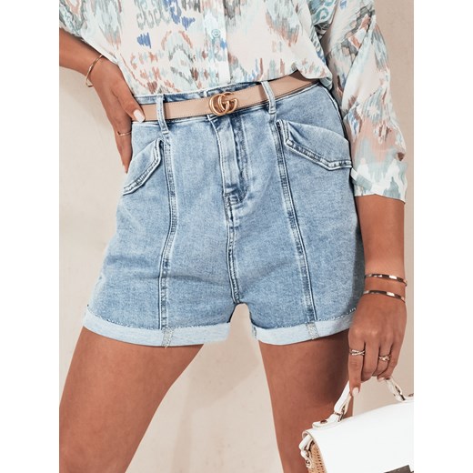 Spodenki damskie jeansowe DENIMCUTS niebieskie Dstreet SY0334 ze sklepu DSTREET.PL w kategorii Szorty - zdjęcie 176331106