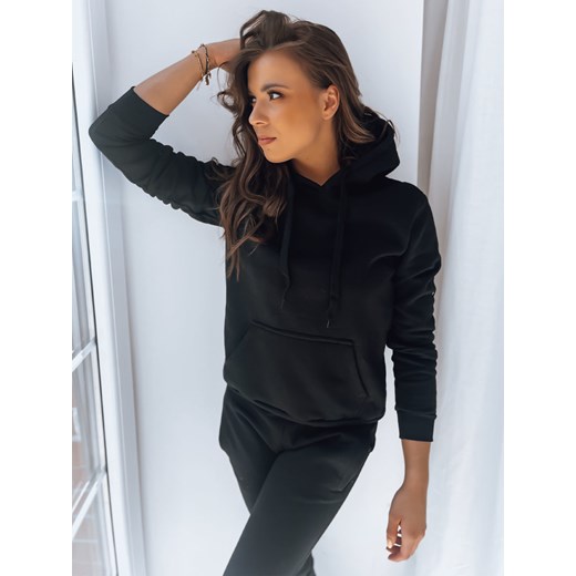 Bluza damska BASIC z kapturem czarna BY0158z ze sklepu DSTREET.PL w kategorii Bluzy damskie - zdjęcie 176331277