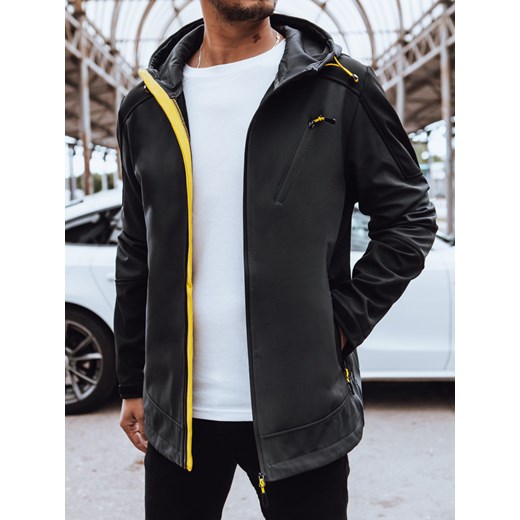 Softshell męski z kapturem ciemnoszary Dstreet TX4468 ze sklepu DSTREET.PL w kategorii Kurtki męskie - zdjęcie 176331387