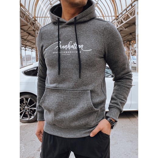 Bluza męska z kapturem antracytowa Dstreet BX5705 ze sklepu DSTREET.PL w kategorii Bluzy męskie - zdjęcie 176331495