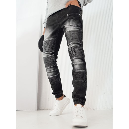 Spodnie męskie jeansowe joggery czarne Dstreet UX4222 ze sklepu DSTREET.PL w kategorii Spodnie męskie - zdjęcie 176331576