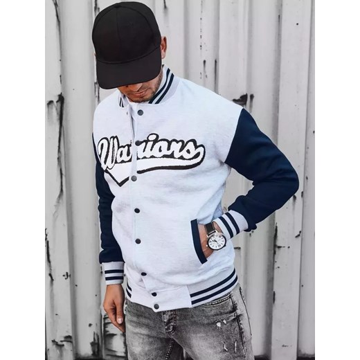 Bluza męska rozpinana szara Dstreet BX5431 ze sklepu DSTREET.PL w kategorii Bluzy męskie - zdjęcie 176331589