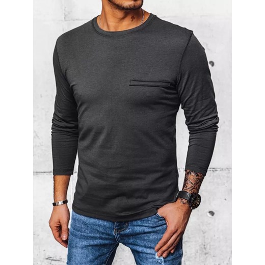 Longsleeve męski ciemoszary Dstreet LX0561 ze sklepu DSTREET.PL w kategorii T-shirty męskie - zdjęcie 176331706