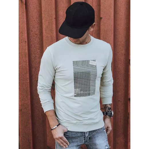 Bluza męska z nadrukiem beżowa Dstreet BX5355 ze sklepu DSTREET.PL w kategorii Bluzy męskie - zdjęcie 176331757
