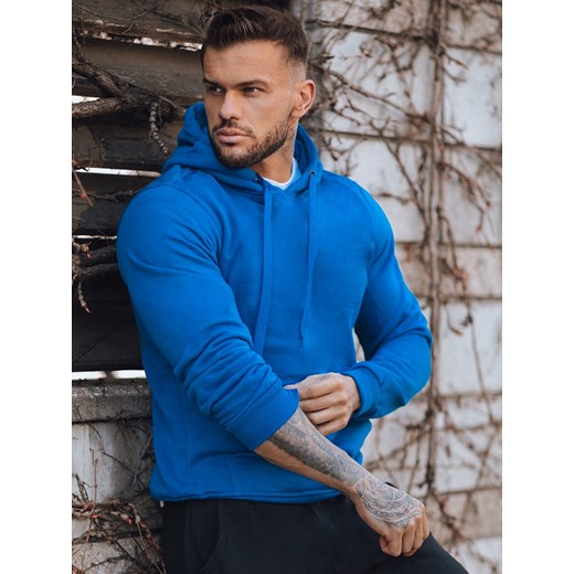 Bluza męska z kapturem błękitna Dstreet BX5081z ze sklepu DSTREET.PL w kategorii Bluzy męskie - zdjęcie 176331849