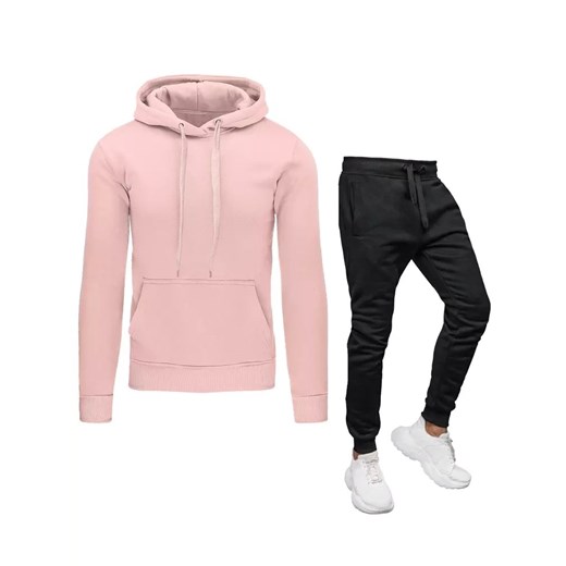 Dres męski różowo-czarny Dstreet AX0641z ze sklepu DSTREET.PL w kategorii Dresy męskie - zdjęcie 176331858
