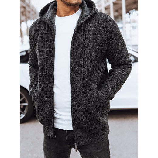 Sweter męski ocieplany ciemnoszary Dstreet WX2155 ze sklepu DSTREET.PL w kategorii Swetry męskie - zdjęcie 176331939