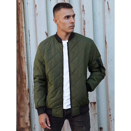 Kurtka męska pikowana bomber jacket zielona TX4848 ze sklepu DSTREET.PL w kategorii Kurtki męskie - zdjęcie 176332297