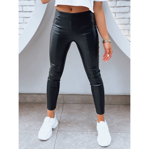 Legginsy damskie skórzane GALACTIC GAZE czarne Dstreet UY1566 ze sklepu DSTREET.PL w kategorii Spodnie damskie - zdjęcie 176332375