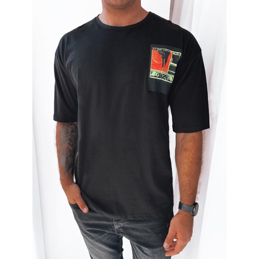 T-shirt męski z nadrukiem czarny Dstreet RX5304 ze sklepu DSTREET.PL w kategorii T-shirty męskie - zdjęcie 176332388