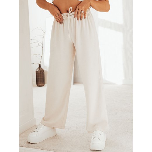 Spodnie damskie wide leg MADDIE jasnobeżowe Dstreet UY1832 ze sklepu DSTREET.PL w kategorii Spodnie damskie - zdjęcie 176332689