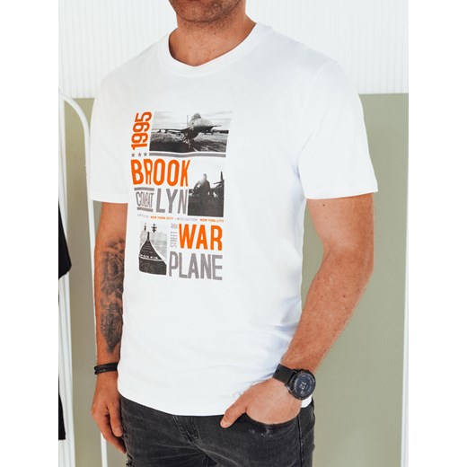 Koszulka męska z nadrukiem biała Dstreet RX5451 ze sklepu DSTREET.PL w kategorii T-shirty męskie - zdjęcie 176332756