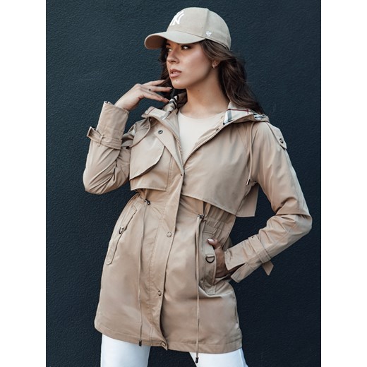Kurtka damska parka FASHLOVE beżowa Dstreet TY4407 ze sklepu DSTREET.PL w kategorii Kurtki damskie - zdjęcie 176332767